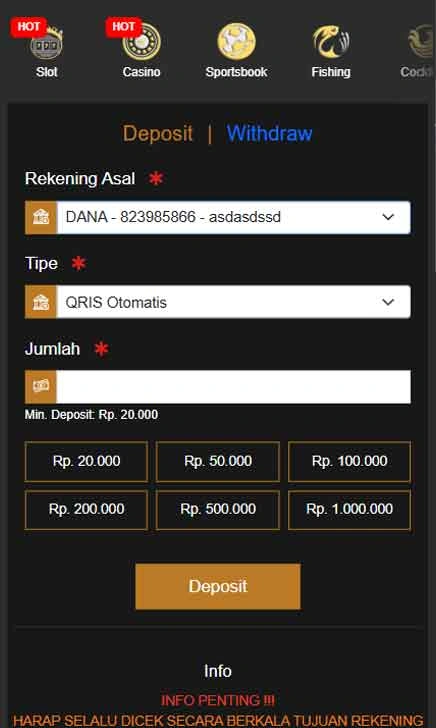 cara deposit Dan777 Slot Patch Fix